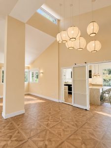 Salón comedor en la reforma integral de un chalet en Las Rozas