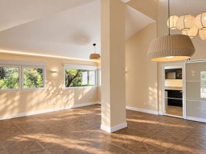 Salón comedor en la reforma integral de un chalet en Las Rozas
