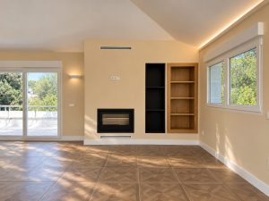 Salón comedor en la reforma integral de un chalet en Las Rozas