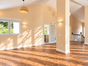 Salón comedor en la reforma integral de un chalet en Las Rozas