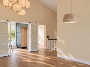 Salón comedor en la reforma integral de un chalet en Las Rozas